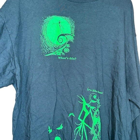 Nightmare Before Christmas Christmas Long Sleeve Aloo Over Print Shirt XL - Picture 2 of 5